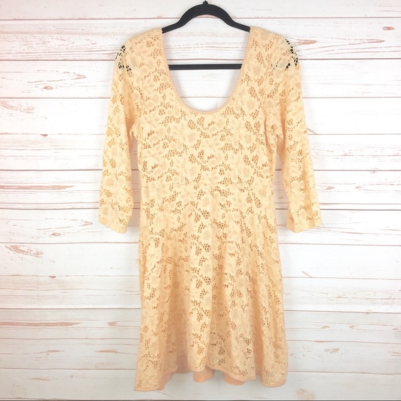 Free People Creamsicle Lace Overlay Mini Dress - Picture 9 of 9
